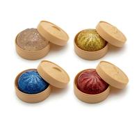 Crossunx 4 PCS Glitter Dumpling Squishies Stress Balls, Colorful Squishies Dumpling Fidget Sensory Toy with Food Steamer, Squeeze Dough Ball for Stress Relief, Stretchy Desk Toys Gift