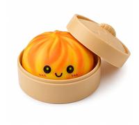 Crossunx Sweet Orange Scented Dumpling Squishies Stress Balls, Tie-Dye Squishies Dumpling Fidget Sensory Toy with Food Steamer, Squeeze Dough Ball for Stress Relief, Stretchy Desk Toys Gift