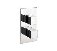 Crosswater Water Sq 2 Way Vertical Thermostatic Shower Mixer Tap Chrome