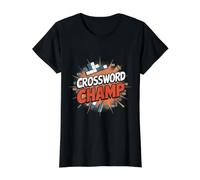 Crossword Champ Crossword Puzzle Value Graphic T-Shirt, Women, Black, S