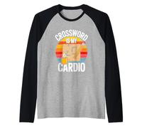 Crossword is My Cardio Retro Puzzle Coffee Raglan Baseball Tee