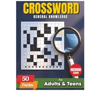 Crossword: Puzzle Book for Adult & Teens | Medium Difficulty | 50 General Knowledge Crosswords | Large Print (8.27 x 11.69 in) | Perfect Anytime, Anywhere | Spend your time productively