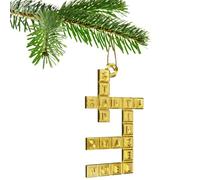 Crossword Puzzle Christmas Tree Bauble Decoration Ornament For Christmas Xmas Noel (Gold)