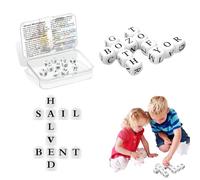 Crossword Solitaire Dice Game,Alphabet Word Dice Game,Fun Travelc Dice Game,Thinking Words Game,12 Dice Letters Set Travel Scrabble Fun Fast Family Party Game for Kids Teens Adults Family Board
