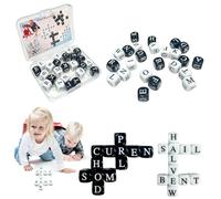 Crossword Solitaire Game, Fun Word Combination Games, Crossword Dice Game, Crossword Solitaire Dice Game with 24 Dice Letters & Case, Word Game for Camping