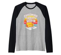 Crossword Therapy Session Funny Crossword Lover Raglan Baseball Tee