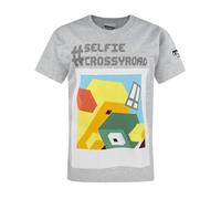 Crossy Road Boy's Kids Short Sleeved T-Shirt (Grey) in Grey | Size: 9-11 Years Crossy Road Grey 9-11 Years
