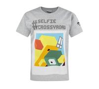 Crossy Road Boy's Short Sleeved T-Shirt | Grey | Official Merch | Size: 9-11 Years Crossy Road Grey 9-11 Years