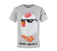 Crossy Road Deal with It Boy's T-Shirt (7-8 Years) Grey
