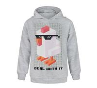Crossy Road Deal with It Unisex Kid's Hoodie (13-14 Years) Grey
