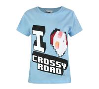 Crossy Road Girls Blue Chicken Mascot Short Sleeved T-Shirt - 7-8 Years
