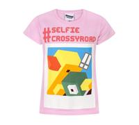 Crossy Road Girl's Kids Short Sleeved T-Shirt (Girls Pink) in Pink | Size: 5-6 Years Crossy Road Pink 5-6 Years
