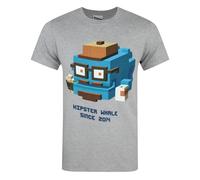 Crossy Road Mens Grey Hipster Whale Short Sleeved T-Shirt - Medium