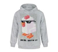 Crossy Road Unisex Kids Grey Deal With It Grey Hoodie - 7-8 Years