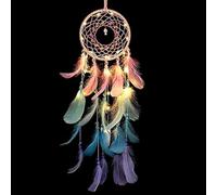 CrossZen Handmade LED Light Dream Catcher, Colorful Feather Dream Catchers LED Wall Decor, Dream Catcher for Girls Kids Bedroom Decoration Blessing Gift