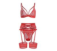 Crotchless Lingerie for Women Sets, See Through Plus Size Woman Lingeries Hollow out Sexy Lingerie Set with Wide Garter Belt for Women Mesh Lace Teddy Bodysuit
