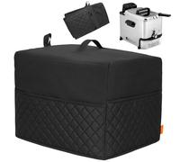 CROTIRAD Dust Cover Compatible with T-fal 3.5L Stainless Steel Deep Fryer, Easy Storage Fryer Dust Cover with Multiple Pockets for Supplies, Quilted Black