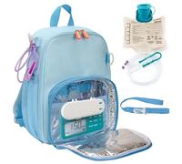 CROTIRAD Feeding Tube Backpack Fits 500ml Bag and Enteral Feeding Pump (Compatible with EnteraLite Infinity, Flocare Infinity and Kangaroo Joey), Feeding Tube Bag for G Tube, J Tube and GJ Tube, Blue