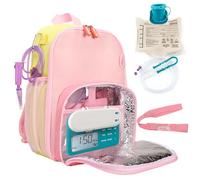 CROTIRAD Feeding Tube Backpack Fits 500ml Bag and Enteral Feeding Pump (Compatible with EnteraLite Infinity, Flocare Infinity and Kangaroo Joey), Feeding Tube Bag for G Tube, J Tube and GJ Tube, Pink