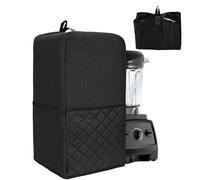 CROTIRAD Hanging Blender Cover Compatible with Low-Profile 64 oz. Blender, Foldable Dust Cover with Accessory Pockets for Kitchen Blender, Black Quilted