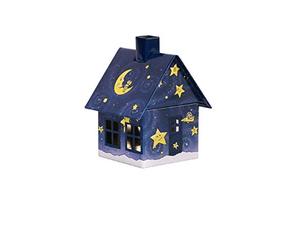 Crottendorfer - Metal Incense House with Incense Holder - For Incense Cones Size M - Dimensions: 7.2 x 7.8 x 9.8 cm - Motif: Good Night - Made in Germany