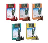 Crottendorfer Incense Cones Pack of 5 Mix: Sandalwood, Forest Honey, Forest Moss, Cinnamon Apple & Winter Orange - For Smokers, Incense Houses & Smoking House - Approx. 15 Minutes Burning Time Per