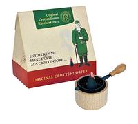 Crottendorfer Räucherkerzen Wooden Incense Pot with Metal Basket Including 5 Incense Cones - Made in Germany