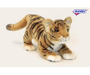 Crouching Tiger Cub Plush Soft Toy by Hansa 40cm. 6414