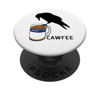 Crow and Coffee Crows Ornithology Novelty Bird Design PopSockets Adhesive PopGrip