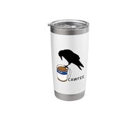 Crow and Coffee Crows Ornithology Novelty Bird Design Stainless Steel Insulated Tumbler