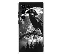 Crow And Full Moon Novelty Phone Cases Compatible With Galaxy S23/Plus/Ultra Slim TPU Protective Cover Case Printed Protector