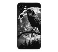 Crow And Full Moon Novelty Phone Cases Compatible With Galaxy S23/Plus/Ultra Slim TPU Protective Cover Case Printed Protector