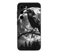 Crow And Full Moon Novelty Phone Cases Compatible With Galaxy S23/Plus/Ultra Slim TPU Protective Cover Case Printed Protector