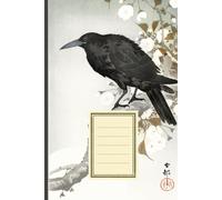 Crow and The Full Moon Illustration Lined Notebook: Ohara Koson Vintage Crow Illustration Ruled Journal for School, Journaling, College 6"x9" Cream Pages