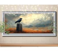 Crow,Animal Diamond Painting Kits,5D DIY Diamond Art Kits for Adults,Full Drill Gem Embroidery Arts Crafts Painting Pictures by Numbers 100x250cm,Diamond Art for Kids Gifts Home Wall Decor 58Y-6165
