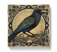 Crow Art Nouveau Canvas Wall Art Print 20x20 Inch