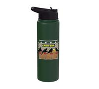 Crow Bar Pun Crowbar Crows Bartender Mechanic Word Game Stainless Steel Insulated Water Bottle