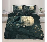 Crow Bedding Set for Kids Raven Comforter Cover Set Double Size Gothic Duvet Cover Bedspread Cover Bedding Collection 3Pcs,No Comforter