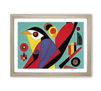 Crow Bird Abstract Vol.1 Framed Print | A4 Oak Framed Wall Art | Ready to Hang | Abstract Animal Picture | Living Room Bedroom Lounge Office