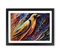 Crow Bird Painting Vol.2 Abstract Framed Print | A4 Black Framed Wall Art | Ready to Hang | Abstract Animal Picture | Living Room Bedroom Lounge Office