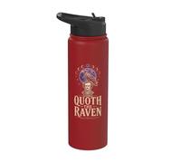 Crow Bird Watching Quoth The Raven Gift Stainless Steel Insulated Water Bottle
