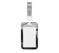 Crow Birds ID Badge Holder with Lanyard Vertical Hard Plastic ID Card Case with Clear Window, Waterproof Work Badge Sleeve Fashion Card Protector Pouch for Women Men