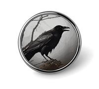 Crow Birds Round Badge Cute Brooch Hats Jackets Decor Personalized Lapel Pin Clothing Jewelry Accessories for Wedding Party Gift