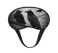 Crow Birds Sleep Mask for Side Sleepers: Blackout Eye Masks for Sleeping - Soft Breathable Soft Eye Shade Cover for Travel - Adjustable Night Blindfold for Men Women Gifts