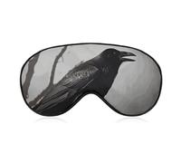 Crow Birds Sleep Mask for Women Men Side Sleeper Eye Cover with Adjustable Strap Soft Breathable Blackout Mask Slip-Free Deep Sleeping Travel Essentials
