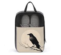 Crow Black Bird Moon Gothic Shoe Bag for Travel Daily Use Anti-dust Storage Carrier Golf Shoe Pouch