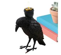 Crow Candle Holder, Horror Raven Statue Tea Light Holder, Decorative Candle Holder as Halloween Table Decoration for Home, Bedroom, Hotel Lobby, Balcony and Party Tables