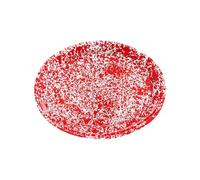 Crow Canyon Home Enamelware Oval Platter, 17.5 inch, Red/White Splatter