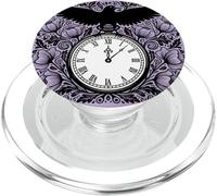Crow Clock Time Flies Dark Vintage Gothic Crow Lover PopSockets PopGrip for MagSafe