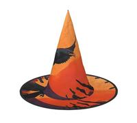 Crow close-up, flying over the sunset Halloween Witches Hats Witch Headbands Wizard Hat Costume Accessories Cosplay for Party Masquerade Foldable 1